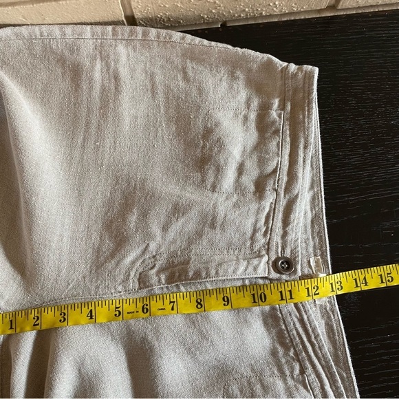 Eileen Fisher Organic Linen Wide Leg Crop Pants Lagenlook Quiet Luxury Boho 10 - Picture 7 of 8